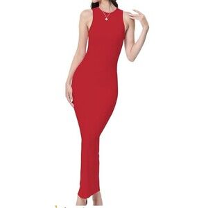 Sleeveless ribbed maxi dress, size large